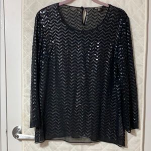 DKNY Silk Sequin sheer top with Cami